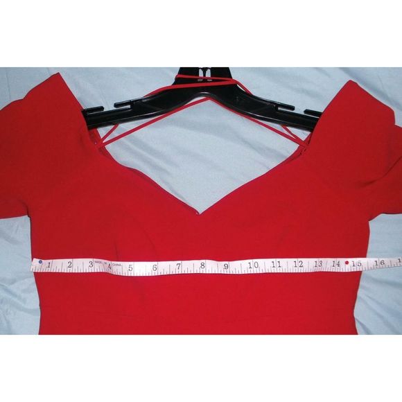 Cinq a Sept Marta Red Off Shoulder Midi Dress 2 - Picture 7 of 8